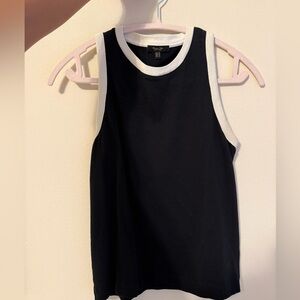 Massimo Dutti Black Tank Top with White Trim
